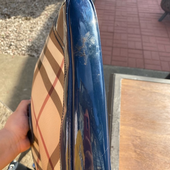 Burberry Nova Check Canvas Brooke Hobo Blue Bag - Picture 4 of 5